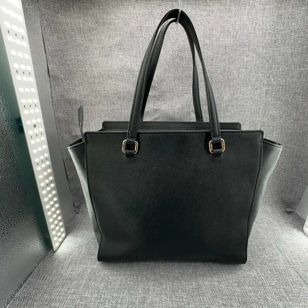Kate Spade Laurel Way Large Jeweled Hadlee Bag Black Saffiano Leather Studded